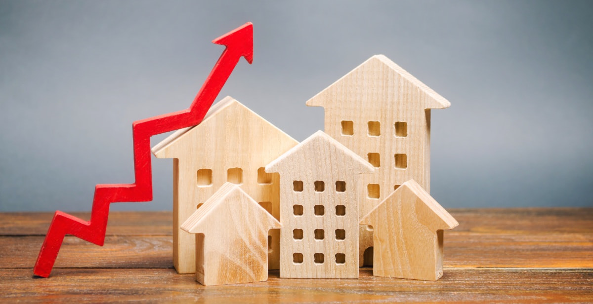 Houses with an increased rent indicator showing rent affordability